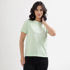 Women's Mint Green Round Neck T-Shirt, हल्का हरा, small image number null