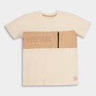 Boys' 100% Cotton Half Sleeves T-Shirt , Beige, small image number null