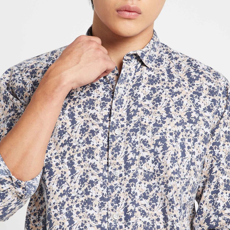 Cotton Printed Casual Shirt, Beige, large image number null