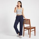 Women's Navy Blue Straight Fit Heart Printed Pyjama, Navy Blue, small