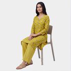 Women's Green Notch Neck Floral Printed Kurta, Light Green, small