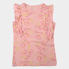 Girls Pink Cotton Round Neck Regular T-Shirt, गुलाबी, small