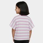 Girls' Lilac Round Neck Casual T-Shirt, लाइलेक, small
