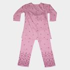 Girls Pink Floral Printed Kurta and Pant Fusion Set, हल्का गुलाबी, small