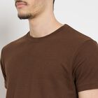 Men's Round Neck Half Sleeves T-Shirt , Brown, small image number null