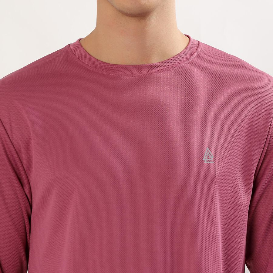 Men's Muted Pink Crew Neck Casual T-Shirt, Light Pink, large image number null