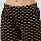Women's Black Polka Dot Elastic Waist Shorts, Black, small