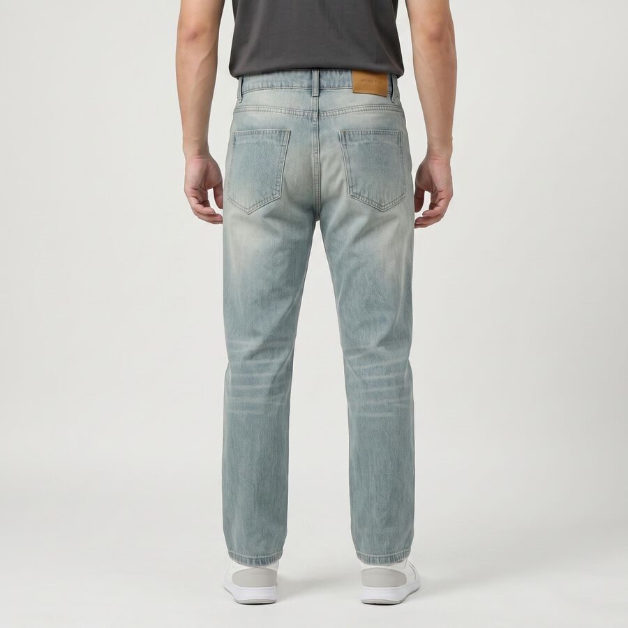 Men's Light Blue Faded Jeans, हल्का नीला, large