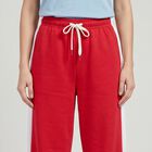 Women's Fuchsia Straight Fit Side-Striped Track Pants, रानी (फ्यूशिया), small