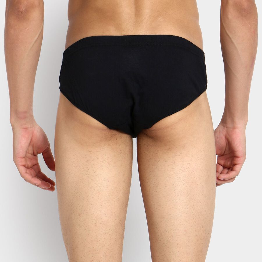 Men's 100% Cotton Briefs, काला, large