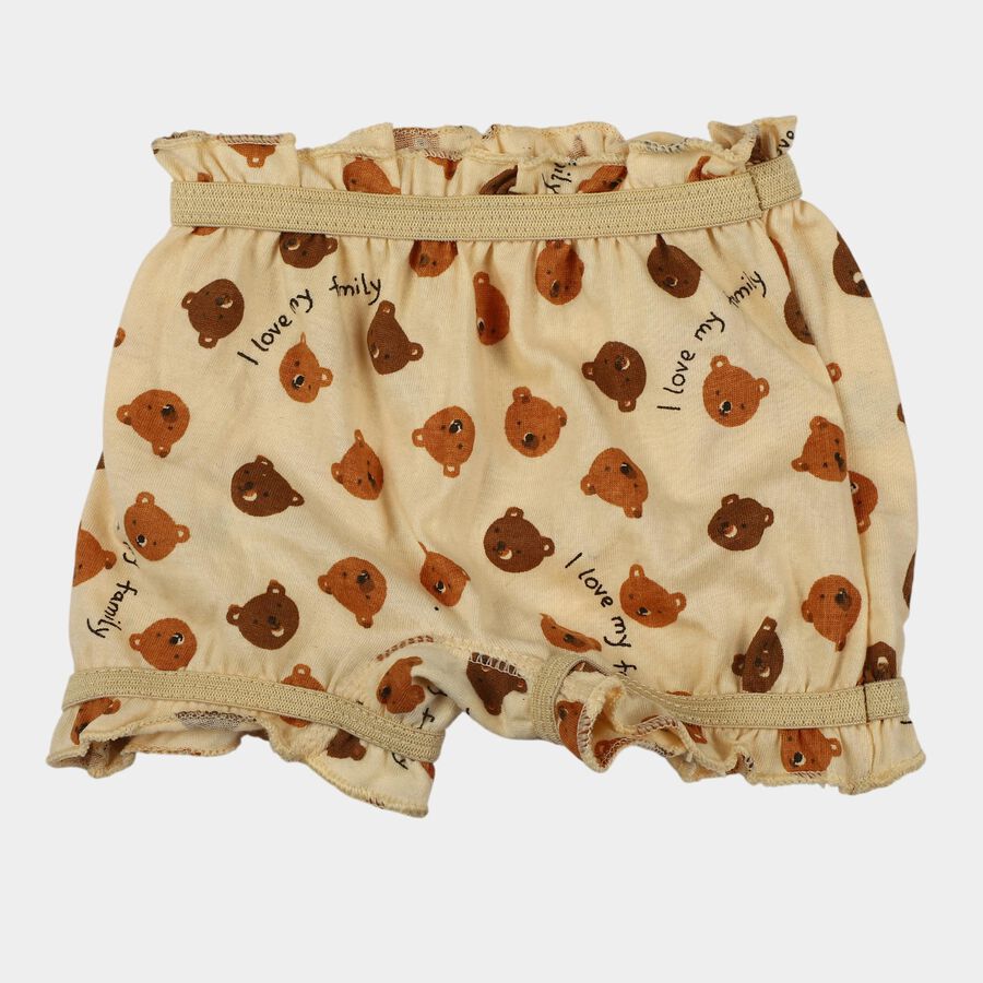 Infants Beige Regular Fit Printed Bloomer, गहरा पीला, large