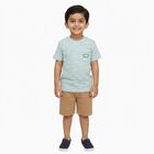 Boys Light Blue Cotton Round Neck Casual T-Shirt, एक्वा, small