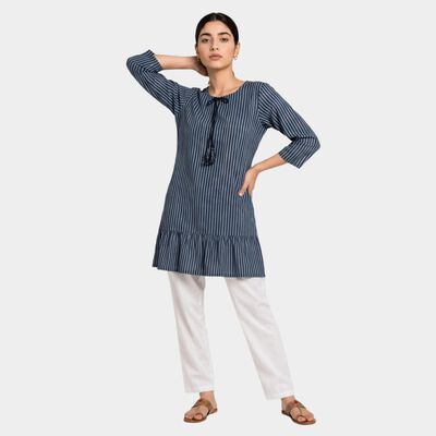 Women's Blue Printed Kurta