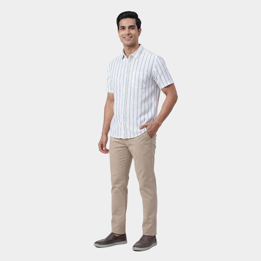 Men's White Spread Collar Classic Shirt, White, large