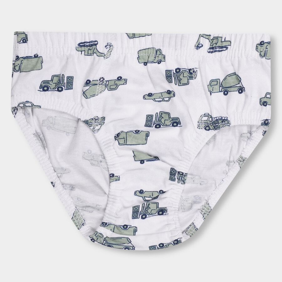 Kids' White V-Cut Briefs, Light Green, large image number null