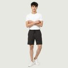 Men's Charcoal Regular Fit Athletic Bermuda Shorts, गहरा ग्रे, small