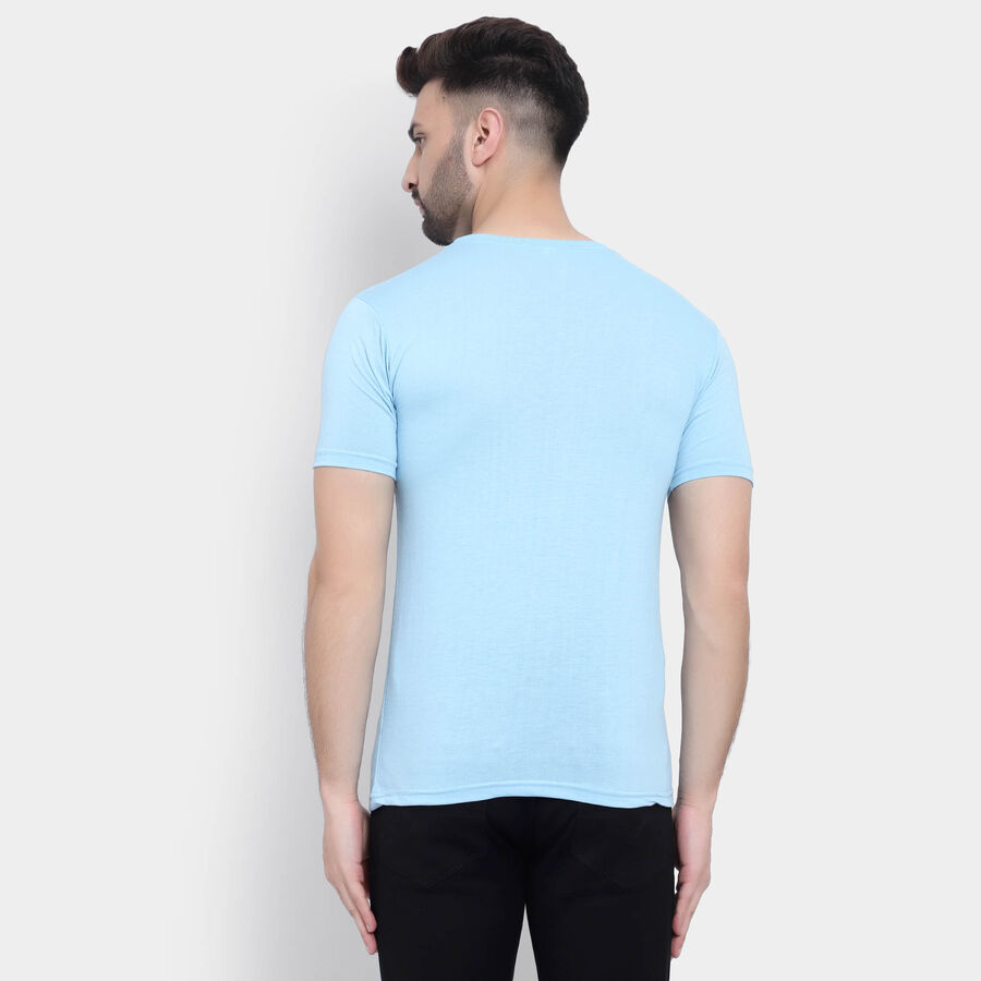 राउन्ड नेक टी-शर्ट, स्काई ब्लू, large image number null