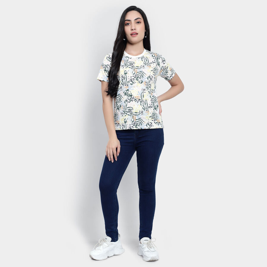 Round Neck T-Shirt, White, large image number null