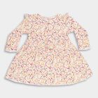 Infants' Multicolor Floral Print Full Sleeve Frock, ऑफ व्हाइट, small image number null