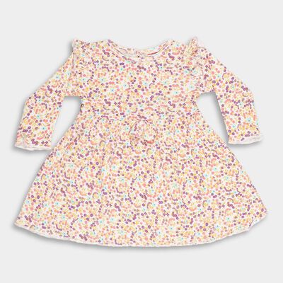 Infants' Multicolor Floral Print Full Sleeve Frock