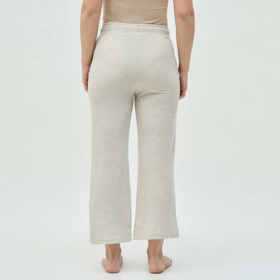 Women's Light Beige Elastic Waist Cotton Blend Pyjama, हल्का ग्रे, large