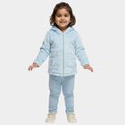 Girls Baby Blue Hooded Star Print Hipster Set, हल्का नीला, small image number null