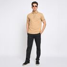 Men's Collared Half Sleeves T-Shirt, Beige, small image number null