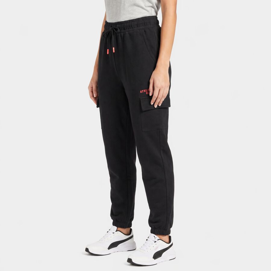 Women's Navy Blue Jogger Fit Cargo Track Pants, नेवी ब्लू, large