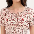 Women's Maroon V-Neck Classic Fit and Flare Dress, Maroon, small