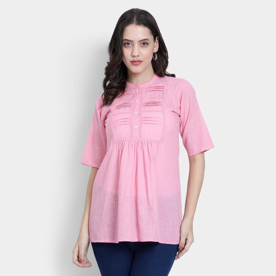 Ladies' 100% Cotton Kurti , गुलाबी, large image number null