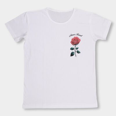 Girls' Snow White Round Neck Casual T-Shirt