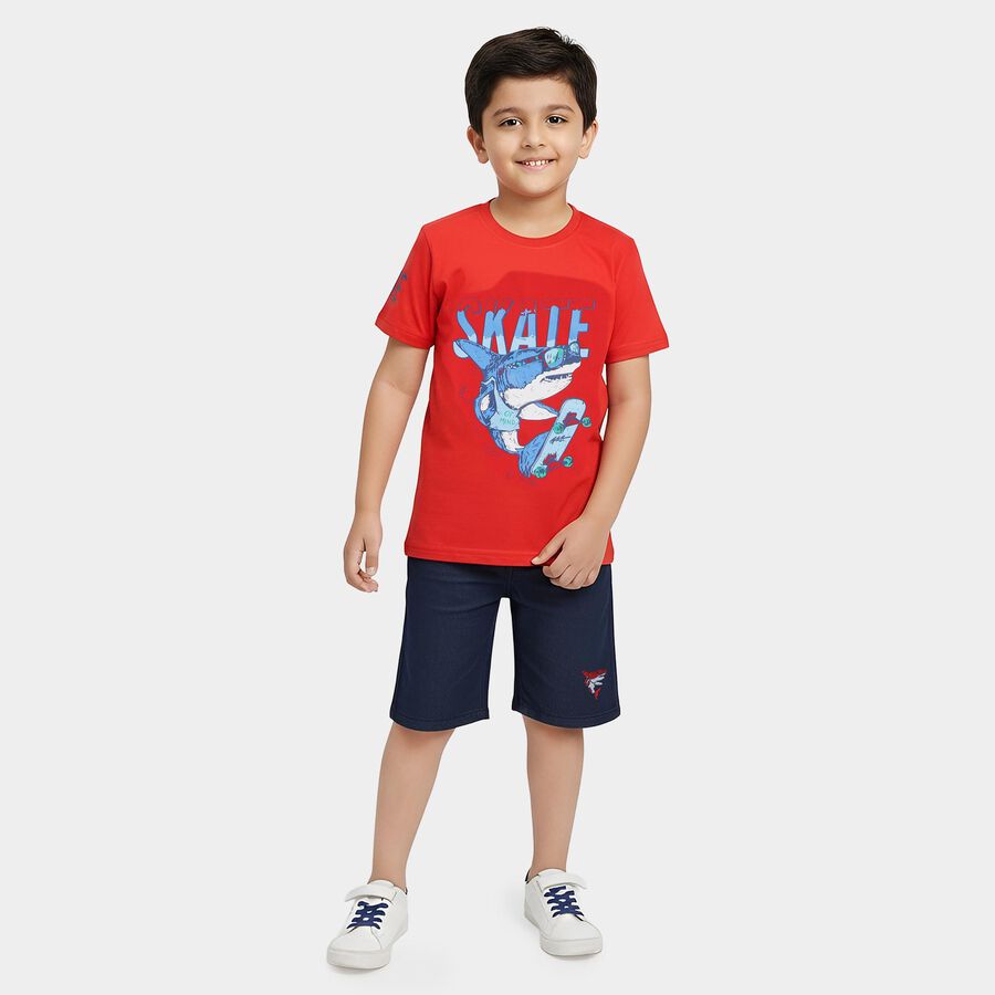 Boys' Woven Baba Suit, लाल, large