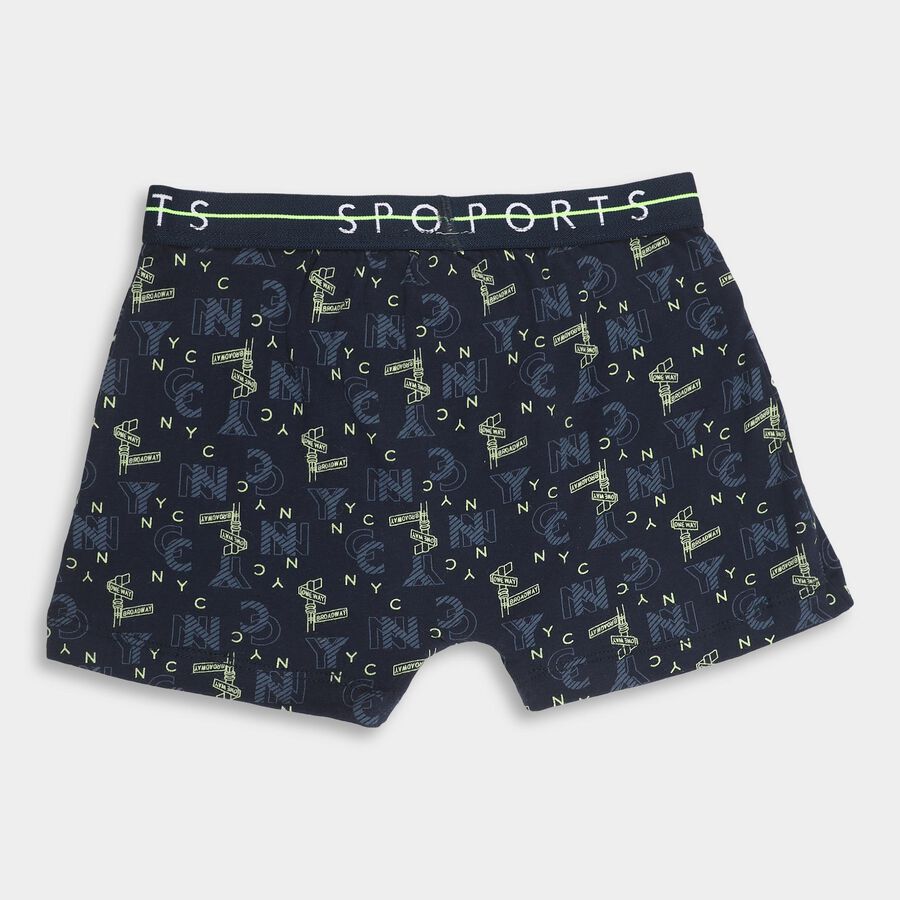 Boys' Dark Navy Printed Regular Fit Briefs, नेवी ब्लू, large image number null