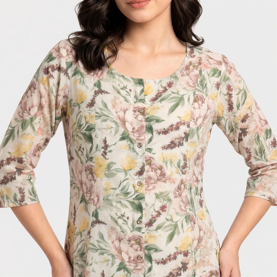 Women's Light Pink Floral Printed Ethnic Set, Light Pink, large