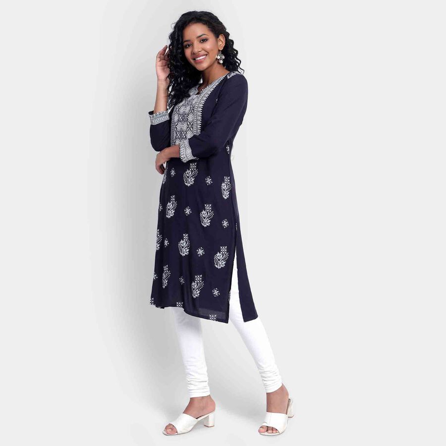 Printed Kurta, Navy Blue, large image number null