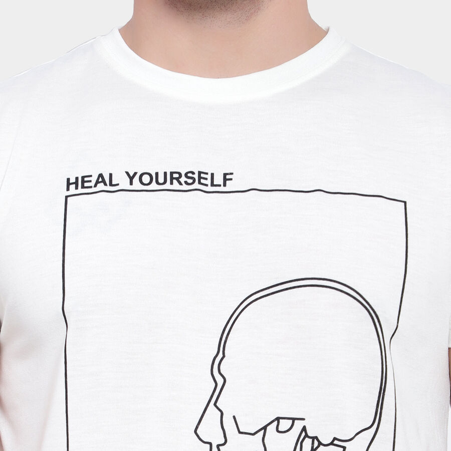 Round Neck T-Shirt, White, large image number null