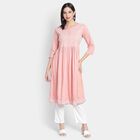 Embroidered 3/4th Sleeve Kurta, Light Pink, small image number null