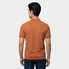 Men's Rust Polo Neck Solid Polo T-Shirt, रस्ट, small