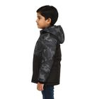 Boys' Black and Grey Hooded Casual Jacket, Mid Blue, small image number null