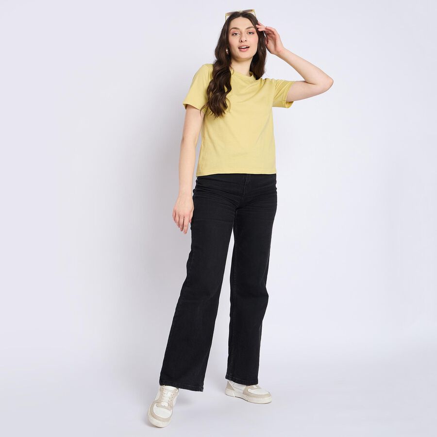 Ladies' 100% Cotton Round Neck T-Shirt , Khaki, large image number null