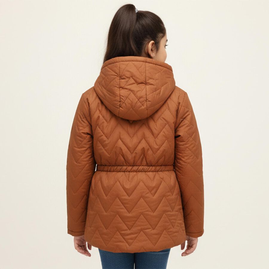 Girls' Jacket, भूरा, large image number null