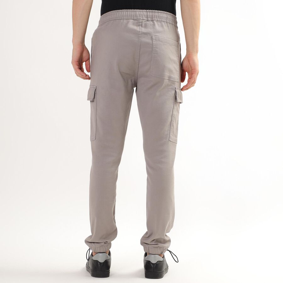 Men's Cargo Slim Fit Casual Trousers , हल्का ग्रे, large image number null