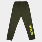 Boys' Olive Green Straight Fit Graphic Printed Pyjama, ओलिव, small
