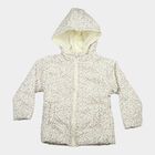 Girls Cream Hooded Puffer Jacket, Off White, small