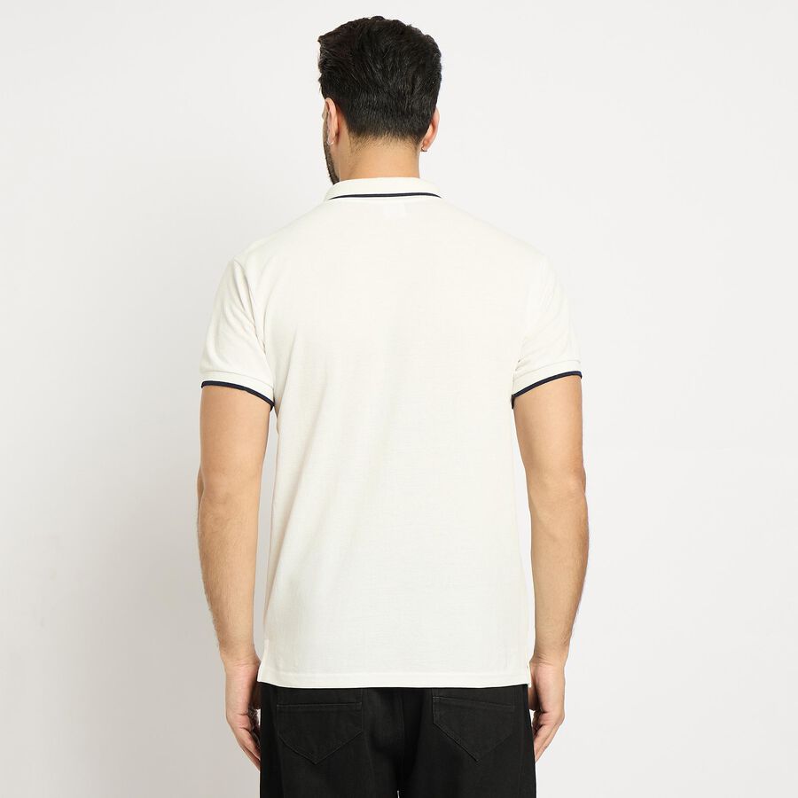 Men's Collared Half Sleeves T-Shirt , White, large image number null