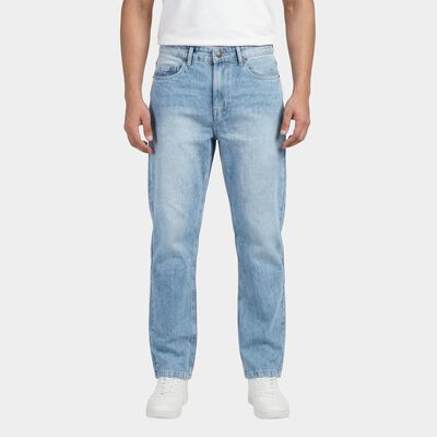 Men's Navy Blue Slim Fit Washed Jeans