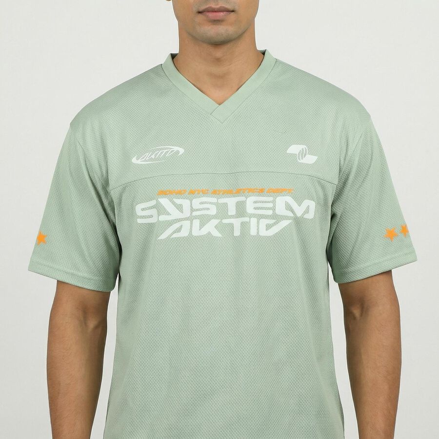 Men's Aqua Athleisure T-Shirt, एक्वा, large