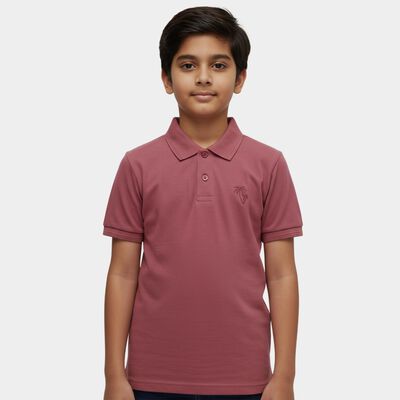 Boys Bright Pink Round Neck Casual Half Sleeve T-Shirt