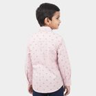 Boys Pink Cotton Long Sleeve Collar Shirt, Pink, small