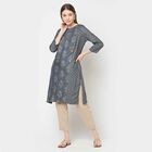 3/4Th Sleeves Straight Kurta, Dark Grey, small image number null